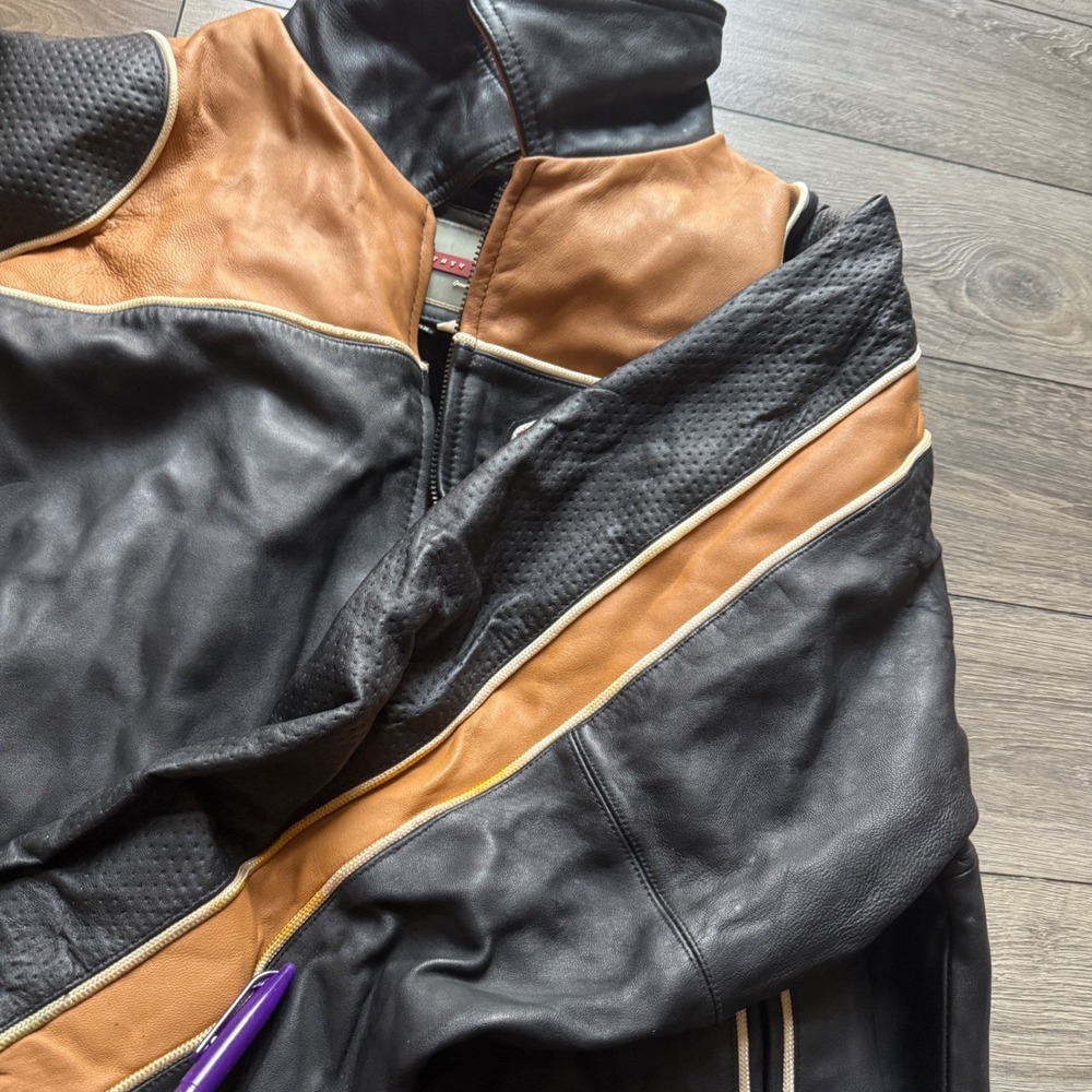 Extasy James & John Leather Bomber Jacket 4XL Tiger‎ Eagle Embroidered RARE Vtg - Picture 9 of 16